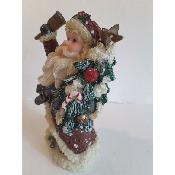 Santa Glitter Snowy 2003 Designspirations Tree Drum Bell Father Christmas - Picture 6 of 11